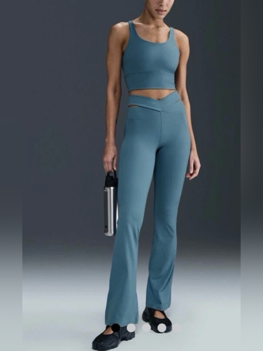Nike Zenvy Rib Women Gentle-Support High-Waisted Flared Leggings